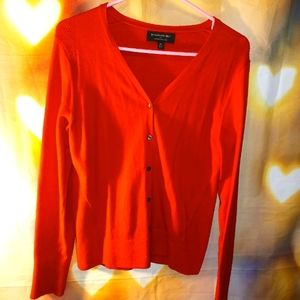 BANANA REPUBLIC Red Button Down Sweater Cardigan, Premium Luxe Yarn, MEDIUM, EUC